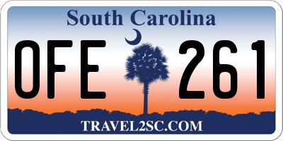 SC license plate OFE261