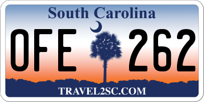 SC license plate OFE262