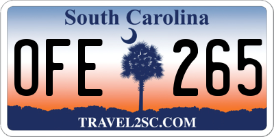 SC license plate OFE265