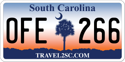 SC license plate OFE266
