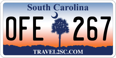 SC license plate OFE267