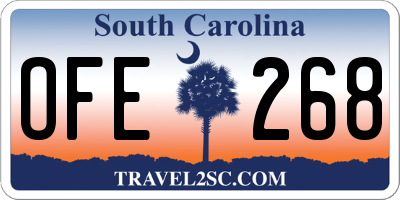 SC license plate OFE268