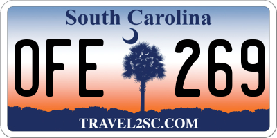 SC license plate OFE269