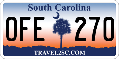SC license plate OFE270
