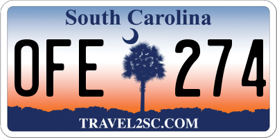 SC license plate OFE274