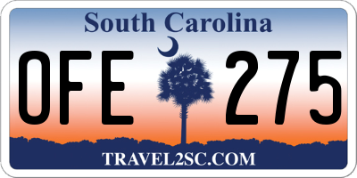 SC license plate OFE275