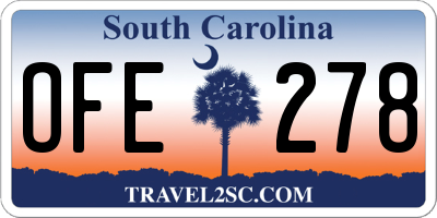 SC license plate OFE278