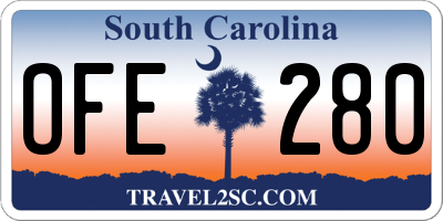 SC license plate OFE280