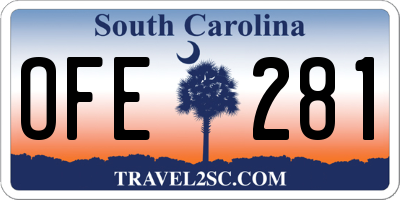 SC license plate OFE281