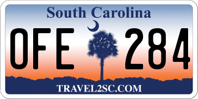 SC license plate OFE284