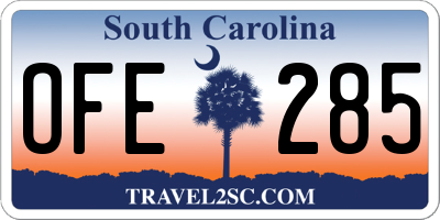 SC license plate OFE285