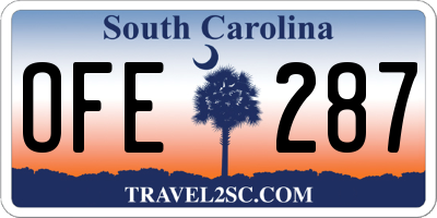 SC license plate OFE287
