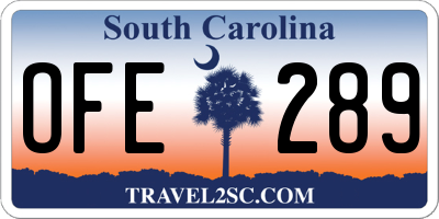 SC license plate OFE289