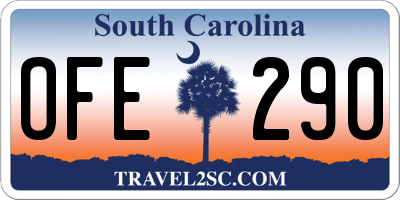 SC license plate OFE290