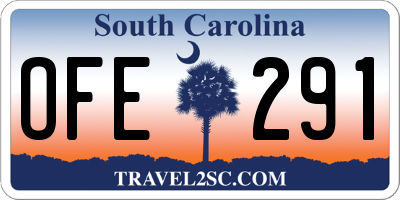 SC license plate OFE291