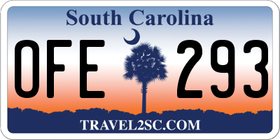 SC license plate OFE293
