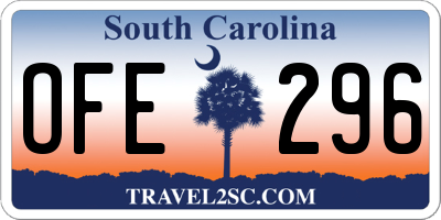 SC license plate OFE296