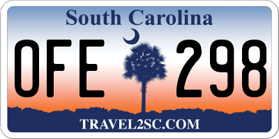SC license plate OFE298