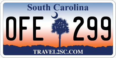SC license plate OFE299