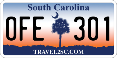 SC license plate OFE301