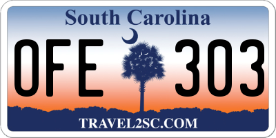 SC license plate OFE303