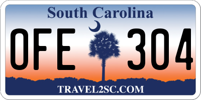 SC license plate OFE304