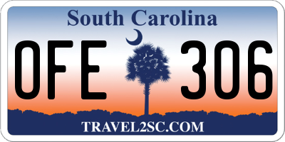 SC license plate OFE306
