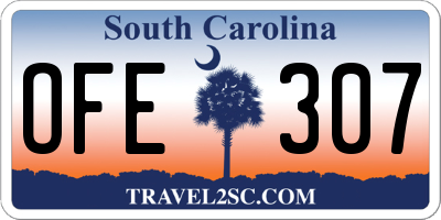 SC license plate OFE307