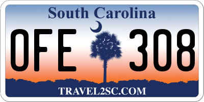 SC license plate OFE308