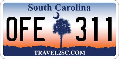 SC license plate OFE311