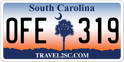 SC license plate OFE319