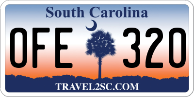 SC license plate OFE320