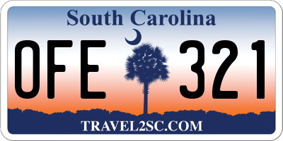 SC license plate OFE321