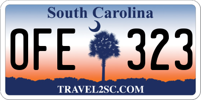 SC license plate OFE323