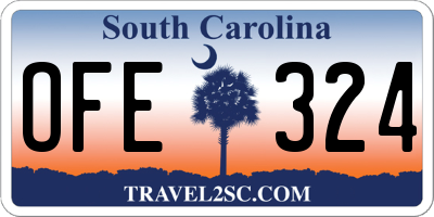 SC license plate OFE324