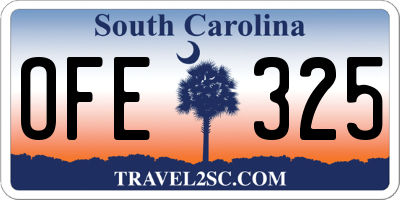 SC license plate OFE325