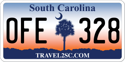 SC license plate OFE328