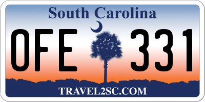 SC license plate OFE331