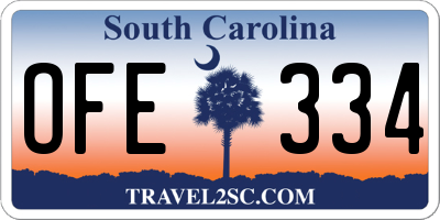 SC license plate OFE334