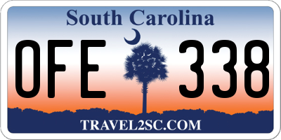 SC license plate OFE338