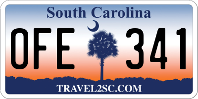 SC license plate OFE341