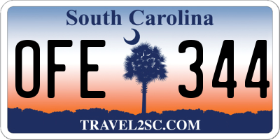 SC license plate OFE344