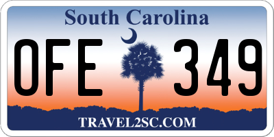 SC license plate OFE349