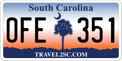 SC license plate OFE351