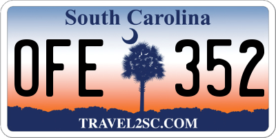 SC license plate OFE352