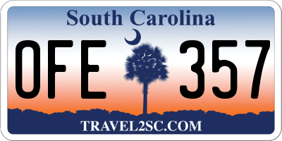 SC license plate OFE357