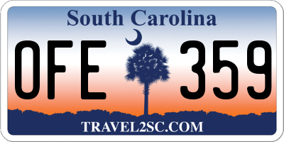 SC license plate OFE359