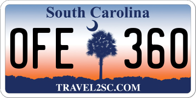 SC license plate OFE360