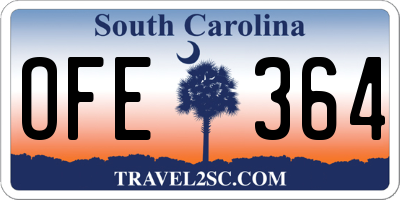 SC license plate OFE364