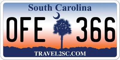 SC license plate OFE366